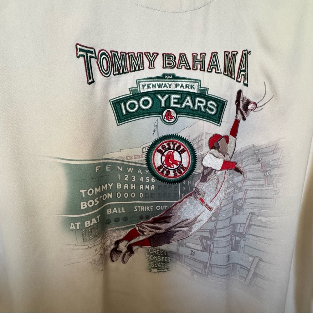 Tommy Bahama Cream Fenway Park 100 Years Boston Red Sox Graphic Shirt